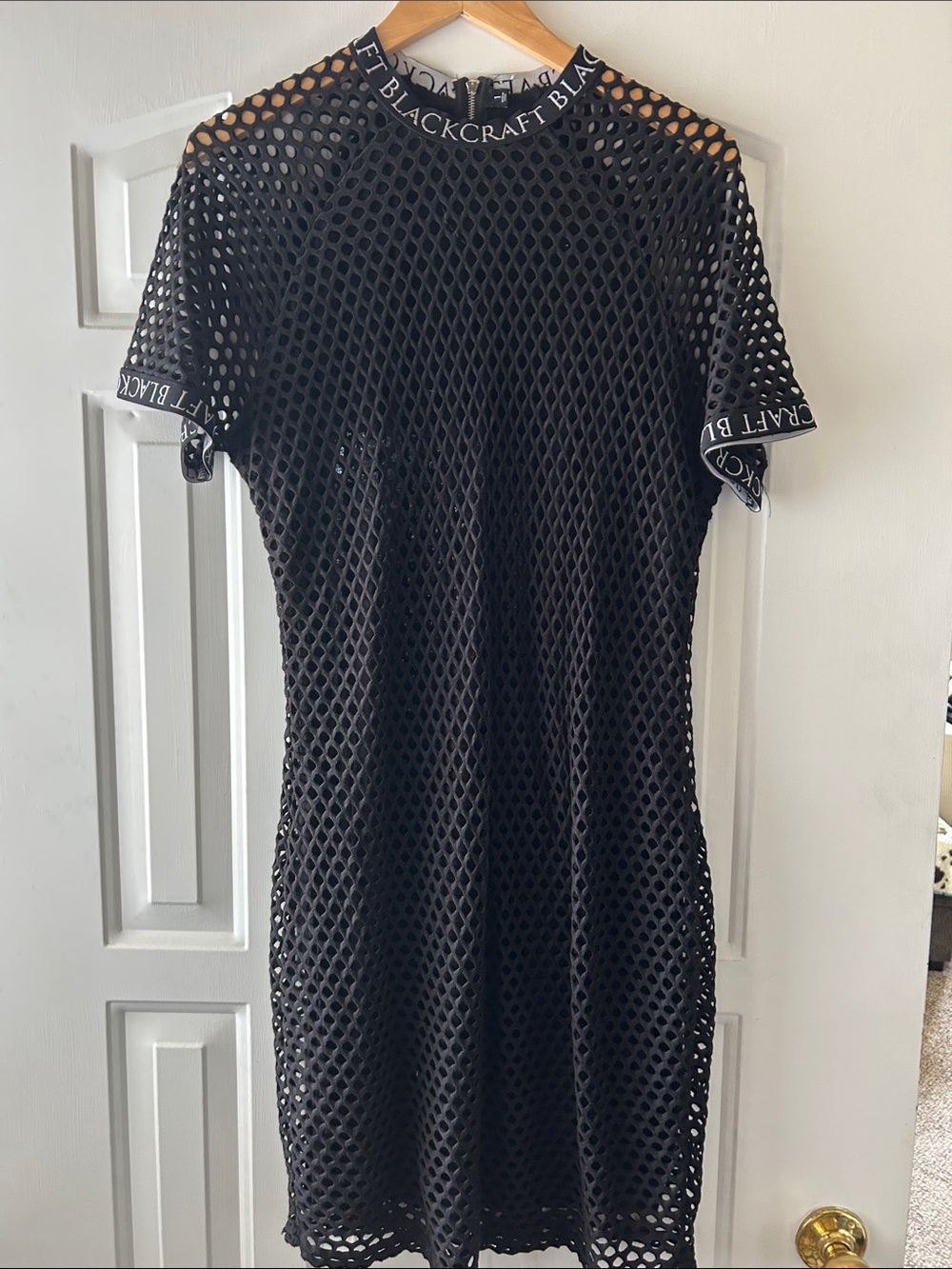 Blackcraft Black Mesh Midi Dress in Black